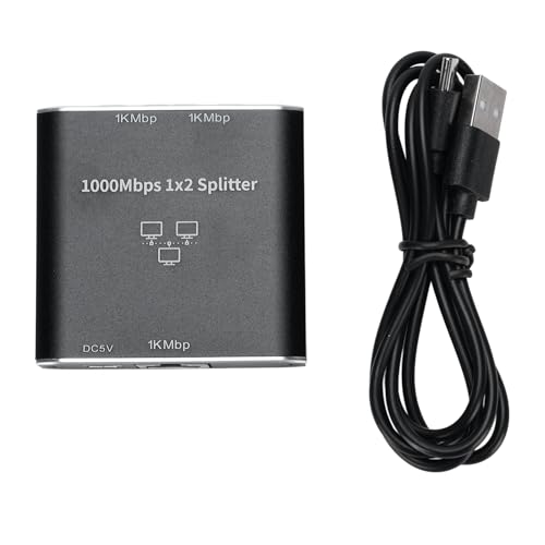Cheotime Ethernet Splitter 1 bis 2 Hochgeschwindigkeit 1000 Mbit/s, RJ45 Gigabit Ethernet Kabel Splitter 1 bis 2, Internetsplitter mit USB Stromkabel für den IPTV -Router -PC Cheotime Ethernet Splitter 1 bis 2 Hochgeschwindigkeit 1000 Mbit/s, RJ45 Gigabit Ethernet Kabel Splitter 1 bis 2, Internetsplitter mit USB Stromkabel für den IPTV -Router -PC von CHEOTIME