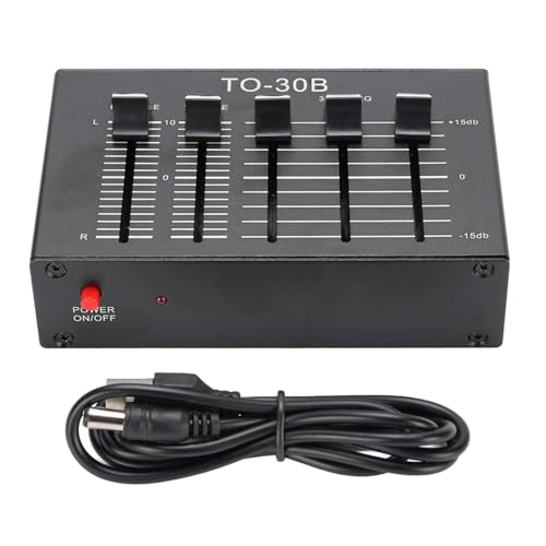 Cheotime Phono Preamp für Plattenspieler, EQ 2 Channel Digital Sound Equalizer 3 Band 12 dB High Mid Turntable Preamp Equalizer für Plattenspieler von CHEOTIME