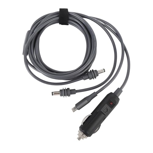 Cheotime Satellite 3 in 1 DC-Stromkabel, 100W USB C 12-24V Stecker und Spielauto-Ladegerät 18AWG Draht DC Männliches Stromkabelkabel für Satellitenzubehör (5m) von CHEOTIME