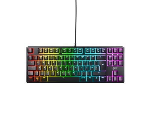 CHERRY XTRFY K4V2 TKL, Kabelgebundene Gaming-Tastatur ohne Nummernblock, Portugiesisches Layout (QWERTY), RGB-Beleuchtung, Mechanische MX2A RED Switches, Schwarz von CHERRY XTRFY