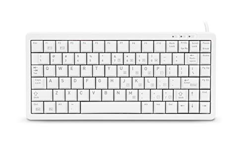 CHERRY Compact-Keyboard G84-4100, Amerikanisches Layout, QWERTY Tastatur, kabelgebundene Tastatur, kompaktes Design, ML Mechanik, hellgrau von CHERRY