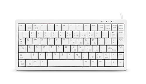 CHERRY G84-4100, Ultra-Flache Kompakttastatur, USB auf PS/2-Adapter, US-Layout (QWERTY), Platzsparend & Leicht, 20 Mio. Anschläge, Weiß CHERRY G84-4100, Ultra-Flache Kompakttastatur, USB auf PS/2-Adapter, US-Layout (QWERTY), Platzsparend & Leicht, 20 Mio. Anschläge, Weiß von CHERRY