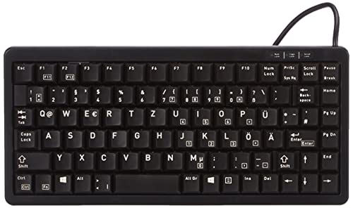 CHERRY Compact-Keyboard G84-4100, Deutsches Layout, QWERTZ Tastatur, kabelgebundene Tastatur, kompaktes Design, ML Mechanik, schwarz von CHERRY