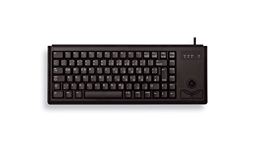 CHERRY Compact-Keyboard G84-4400, Deutsches Layout, QWERTZ Tastatur, kabelgebundene Tastatur, mechanische Tastatur, ML Mechanik, Integrierter optischer Trackball plus 2 Maustasten, schwarz von CHERRY