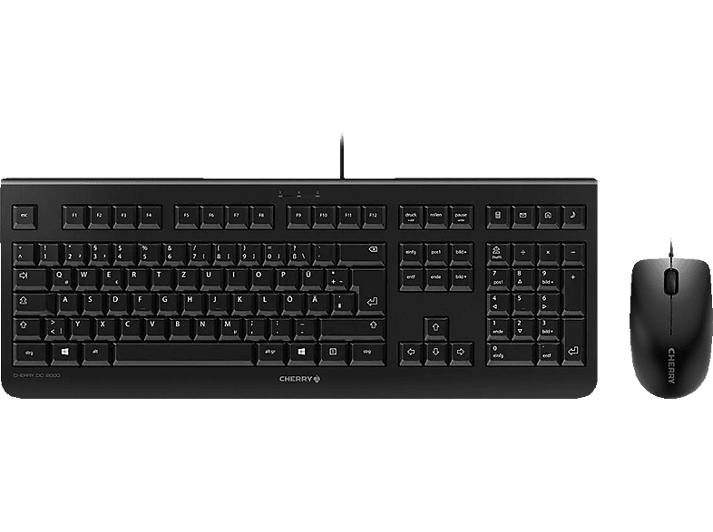 CHERRY DC 2000, Tastatur & Maus Set, Kabelgebunden, Schwarz von CHERRY