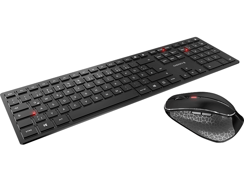 CHERRY DW 9500 Slim, Tastatur & Maus Set, Bluetooth, 2.4 GHz Funk, Schwarz/Grau von CHERRY