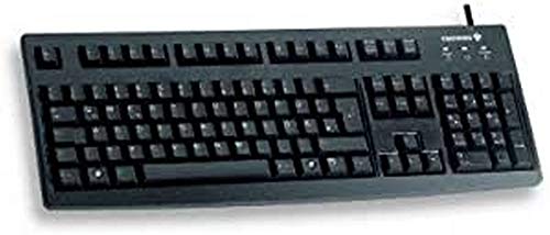 CHERRY G83-6104, Internationales Layout, QWERTY Tastatur, kabelgebundene Tastatur, angenehm weiche Tasten-Betätigung, kompakt, langlebig, recyclingfähig, schwarz von CHERRY