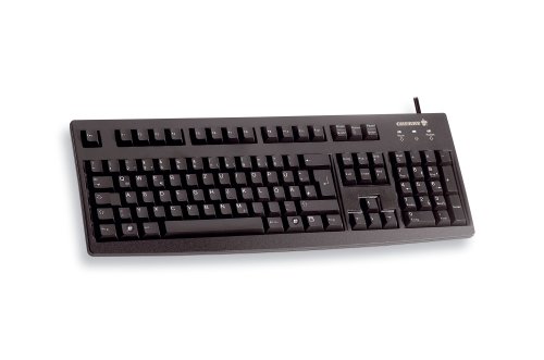 CHERRY G83-6105, Deutsches Layout, QWERTZ Tastatur, kabelgebundene Tastatur, angenehm weiche Tasten-Betätigung, kompakt, langlebig, recyclingfähig, schwarz von CHERRY