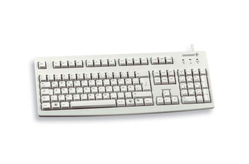 CHERRY G83-6105, Kabelgebundene Tastatur für Industrieanwendungen, UK-Layout (QWERTY), Abriebfeste Tasten, Leicht zu Reinigen, Recyclingfähig, Hellgrau von CHERRY