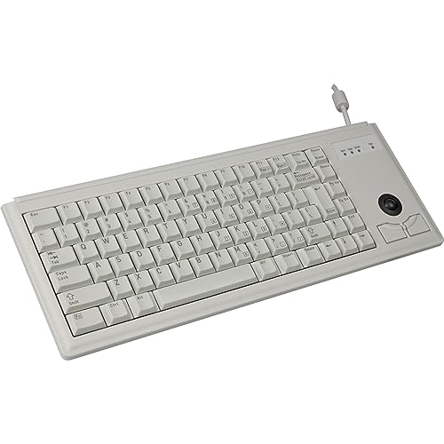CHERRY G84-4400, Kompakte Tastatur mit Trackball, US-Layout (QWERTY), Kabelgebunden (USB-Anschluss), 2 Maustasten, Mechanische CHERRY ML Switches, Grau von CHERRY