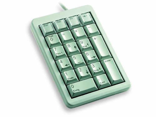 CHERRY G84-4700 KEYPAD, Deutsches Layout, PS/2-Anschluss, kabelgebundenes Keypad, Tasten individuell programmierbar, hellgrau von CHERRY