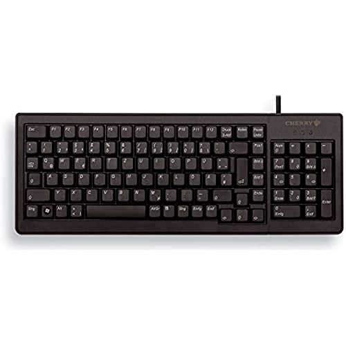 CHERRY G84-5200 Compact Keyboard, Deutsches Layout, QWERTZ Tastatur, kabelgebundene Tastatur, kompaktes Design, ML Mechanik, schwarz von CHERRY