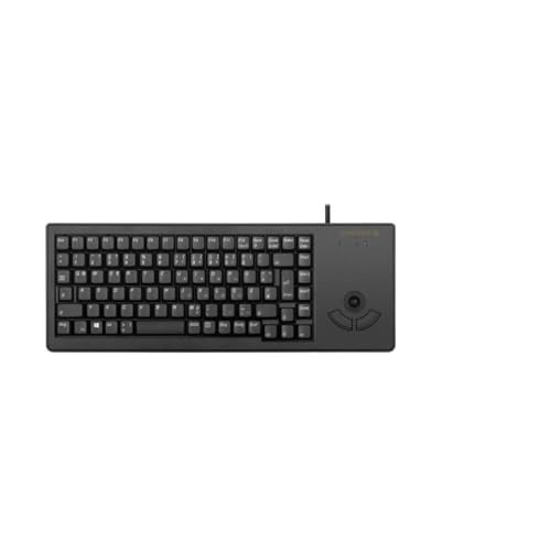 CHERRY G84-5400 XS, Kompakte Tastatur mit Trackball, EU-Layout (QWERTY), Kabelgebunden (USB-A Anschluss), Mechanische CHERRY ML Switches, Schwarz von CHERRY