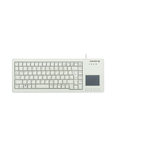 CHERRY G84-5500 XS, Kompakte Tastatur mit Touchpad, EU-Layout (QWERTY), Kabelgebunden (USB-A Anschluss), Mechanische CHERRY ML Switches, Hellgrau von CHERRY
