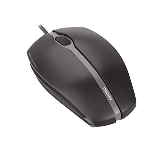 CHERRY GENTIX SILENT, kabelgebundene Maus, leise Design-Maus ohne Klick, perfekte Ergonomie, präziser Sensor, Schwarz von CHERRY