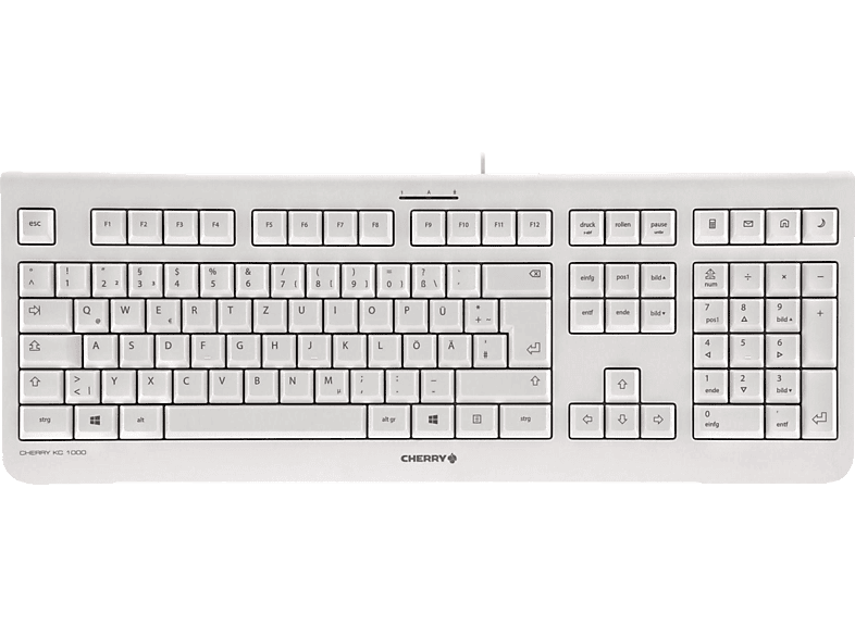 CHERRY KC 1000, Tastatur, Standard, Sonstiges, kabelgebunden, Weißgrau von CHERRY