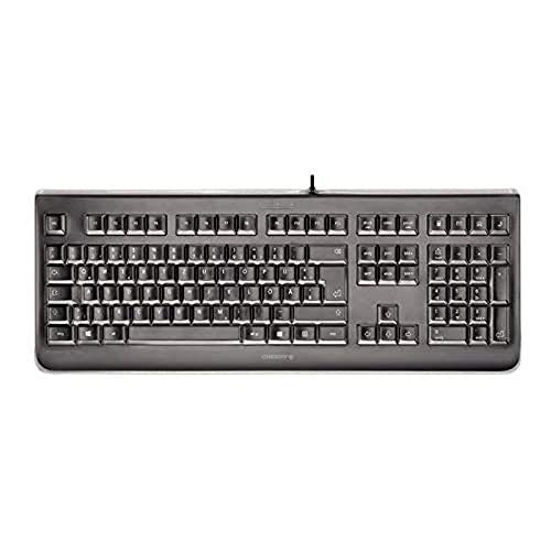 CHERRY KC 1068, EU-Layout, QWERTY Tastatur, leicht desinfizierbare, wasserdichte kabelgebundene Tastatur, flüsterleiser Tastenanschlag, Schwarz von CHERRY