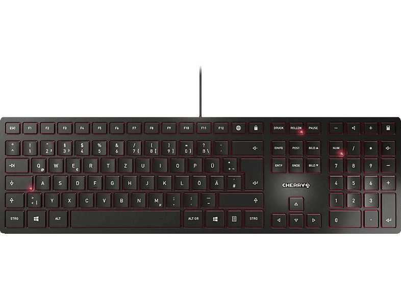 CHERRY KC 6000 SLIM, Tastatur, Cherry SX Scherentechnology, kabelgebunden, Schwarz von CHERRY