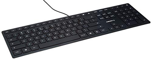 CHERRY KC 6000 SLIM, Ultraflache Design-Tastatur, ES-Layout (QWERTY), Kabelgebunden (USB-A Anschluss), Leise Tasten, Langlebige Beschriftung, Schwarz von CHERRY