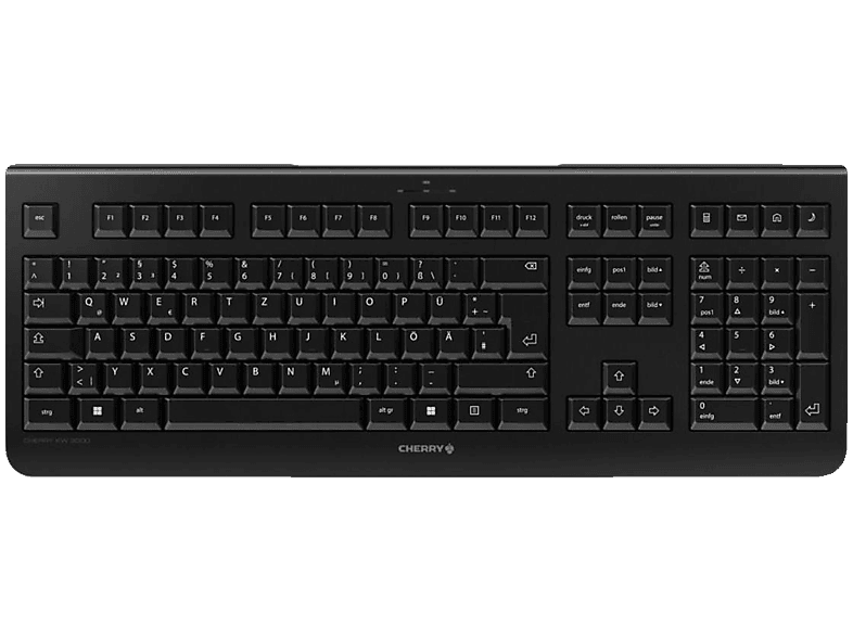 CHERRY KW 3000 Geräuscharme, kabellose Full-Size, Tastatur, Rubberdome, Sonstiges, kabellos, Schwarz von CHERRY