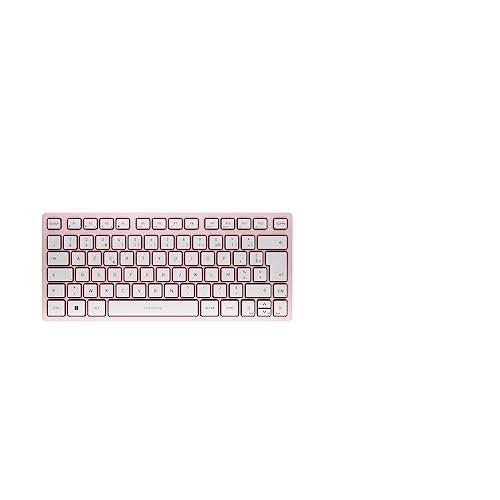 CHERRY KW 7100 MINI BT, Kompakte Multi-Device-Tastatur mit 3 Bluetooth-Kanälen, Französisches Layout (AZERTY), Flaches Design, inkl. Transporttasche, Cherry Blossom von CHERRY