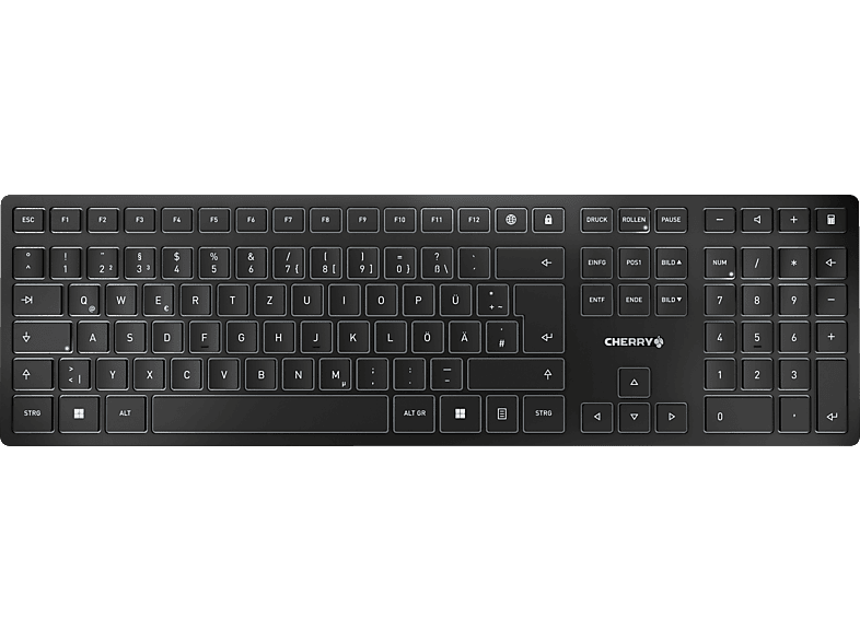 CHERRY KW 9100 Slim, Tastatur, Scissor, Cherry SX Scherentechnology, Bluetooth, 2.4 GHz Funk, Schwarz/Silber von CHERRY