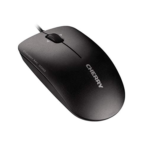 CHERRY MC 2000, Kabelgebundene Maus in Standardgröße, Symmetrisches Design für Rechts- und Linkshänder, 3 Tasten, 1600 dpi, Tilt-Wheel, GS-Zulassung, Schwarz CHERRY MC 2000, Kabelgebundene Maus in Standardgröße, Symmetrisches Design für Rechts- und Linkshänder, 3 Tasten, 1600 dpi, Tilt-Wheel, GS-Zulassung, Schwarz von CHERRY