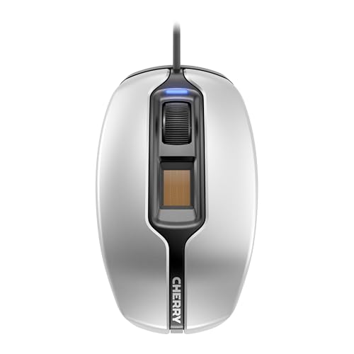CHERRY MC 4900, Kabelgebundene Maus mit Fingerabdruck-Sensor, Einfacher Logon & Authentifizierung, Optischer Sensor, Symmetrisches Design, Schwarz/Silber CHERRY MC 4900, Kabelgebundene Maus mit Fingerabdruck-Sensor, Einfacher Logon & Authentifizierung, Optischer Sensor, Symmetrisches Design, Schwarz/Silber von CHERRY