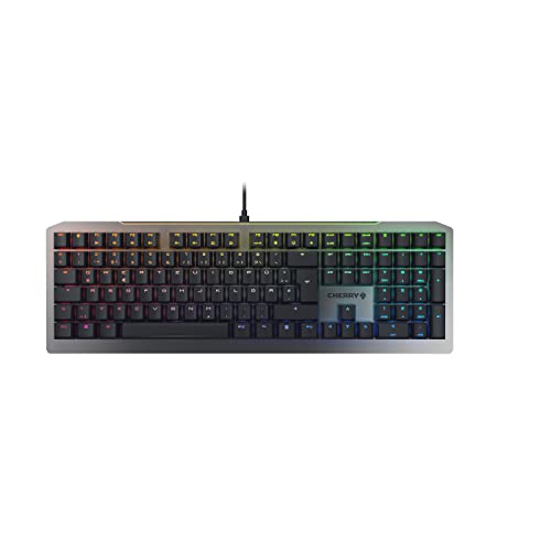 CHERRY MV 3.0, Mechanische Gaming-Tastatur mit RGB-Beleuchtung, Deutsches Layout (QWERTZ), Leuchtstarkes Aluminium-Design, CHERRY MV Switches (VIOLA), Schwarz von CHERRY