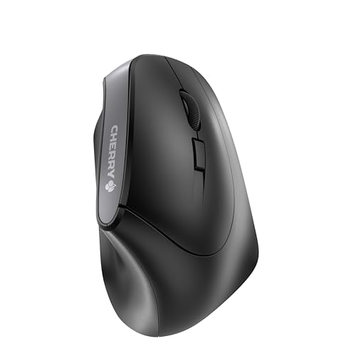 CHERRY MW 4500, Ergonomische Vertikale Maus für Rechtshänder, Kabellos (2,4 GHz Funk), 3-stufig regelbare Auflösung bis 1200 dpi, Batteriebetrieben, Schwarz CHERRY MW 4500, Ergonomische Vertikale Maus für Rechtshänder, Kabellos (2,4 GHz Funk), 3-stufig regelbare Auflösung bis 1200 dpi, Batteriebetrieben, Schwarz von CHERRY