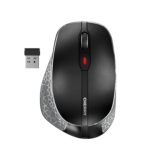 CHERRY MW 8C ERGO, Kabellose Maus Mit Ergonomischer Daumenauflage Für Rechtshänder, Verbindung Über Bluetooth Oder 2,4 GHz Funk, Wiederaufladbar, Schwarz CHERRY MW 8C ERGO, Kabellose Maus Mit Ergonomischer Daumenauflage Für Rechtshänder, Verbindung Über Bluetooth Oder 2,4 GHz Funk, Wiederaufladbar, Schwarz von CHERRY
