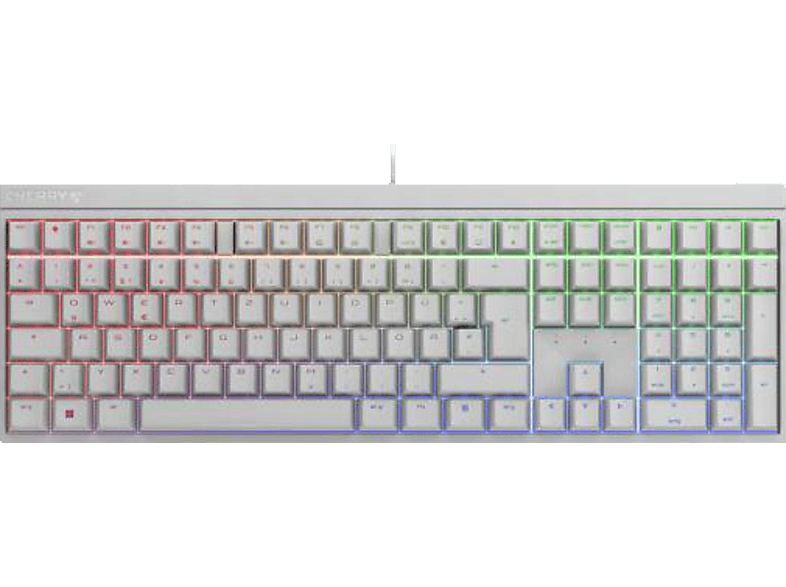 CHERRY MX 2.0S RGB, Gaming Tastatur, Mechanisch, Cherry Red, kabelgebunden, Weiß von CHERRY