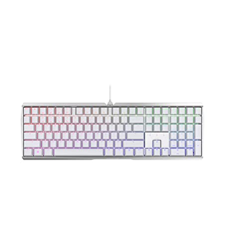 CHERRY MX BOARD 3.0 S, Mechanische Gaming-Tastatur, RGB-Beleuchtung, US-Internationales Layout (QWERTY), mit Kabel, Robustes Alu-Gehäuse, MX BLUE Switches, Weiß von CHERRY