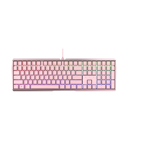 CHERRY MX BOARD 3.0 S, Mechanische Gaming-Tastatur mit Kabel, Pan-Nordisches Layout (QWERTY), Robustes Aluminium-Gehäuse, RGB-Beleuchtung, MX RED Switches, Pink von CHERRY