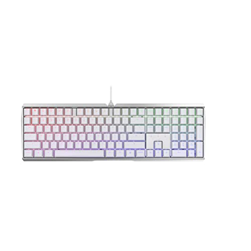 CHERRY MX BOARD 3.0 S, Mechanische Gaming-Tastatur mit Kabel, Pan-Nordisches Layout (QWERTY), Robustes Aluminium-Gehäuse, RGB-Beleuchtung, MX RED Switches, Weiß von CHERRY
