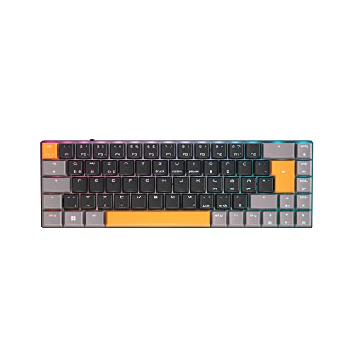 CHERRY MX-LP 2.1 Compact Wireless, kabellose kompakte Gaming-Tastatur mit 69 Tasten, Deutsches Layout (QWERTZ), RGB-Beleuchtung, mechanische MX LOW PROFILE SPEED Switches, Schwarz von CHERRY