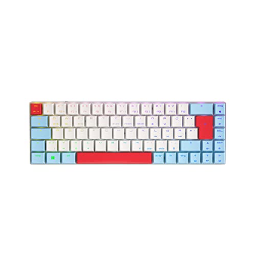 CHERRY MX-LP 2.1 Compact Wireless, kabellose kompakte Gaming-Tastatur mit 69 Tasten, Deutsches Layout (QWERTZ), RGB-Beleuchtung, mechanische MX LOW PROFILE SPEED Switches, Weiß von CHERRY