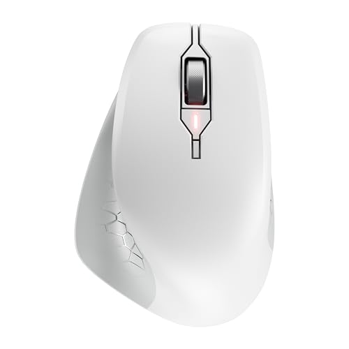 CHERRY STREAM MOUSE COMFORT, Kabellose Ergonomische Maus mit Gummierter Daumenauflage, Speziell für Rechtshänder, 2,4 GHz Funk, 6 Flüsterleise Tasten, Weiß von CHERRY
