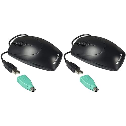 CHERRY WheelMouse Optical, kabelgebundene Maus, geeignet für Rechts- und Linkshänder, optischer Sensor für exakte Bewegung des Mauszeigers, schwarz, 250 (Packung mit 2) von CHERRY