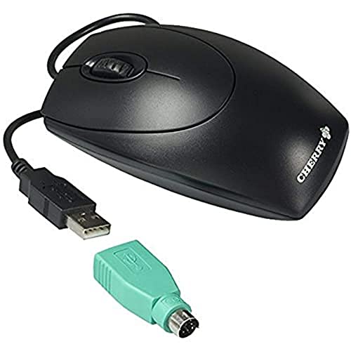 CHERRY WheelMouse optical, kabelgebundene Maus, geeignet für Rechts- und Linkshänder, optischer Sensor für exakte Bewegung des Mauszeigers, Schwarz von CHERRY
