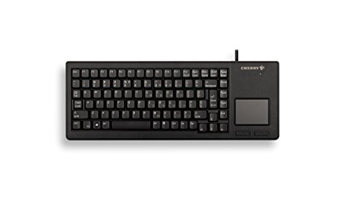 CHERRY XS Touchball Keyboard, Britisches Layout, QWERTY Tastatur, kabelgebundene Tastatur, mechanische Tastatur, ML Mechanik, Hochwertiges Touchpad mit Zwei Maustasten, schwarz von CHERRY