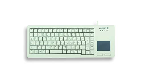 CHERRY XS Touchball Keyboard, Deutsches Layout, QWERTZ Tastatur, kabelgebundene Tastatur, mechanische Tastatur, ML Mechanik, Hochwertiges Touchpad mit zwei Maustasten, hellgrau von CHERRY