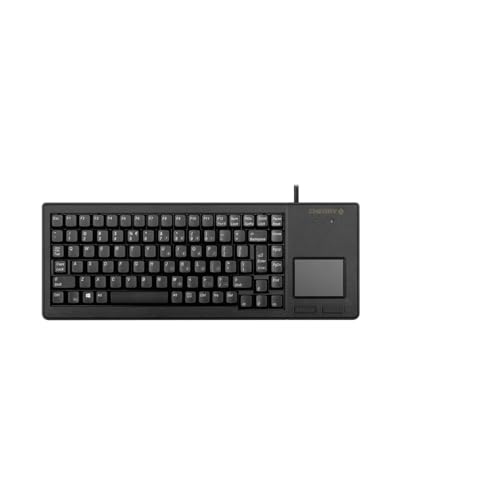 CHERRY XS Touchball Keyboard, Internationales Layout, QWERTY Tastatur, kabelgebundene Tastatur, mechanische Tastatur, ML Mechanik, Hochwertiges Touchpad mit zwei Maustasten, schwarz von CHERRY