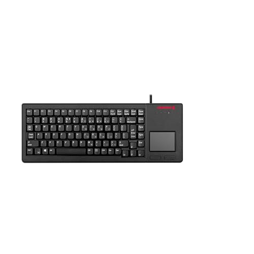 CHERRY XS Touchball Keyboard, Spanisches Layout, QWERTY Tastatur, kabelgebundene Tastatur, mechanische Tastatur, ML Mechanik, Hochwertiges Touchpad mit Zwei Maustasten, schwarz von CHERRY
