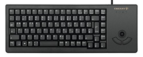 CHERRY XS Trackball Keyboard, Britisches Layout, QWERTY Tastatur, kabelgebundene Tastatur, mechanische Tastatur, ML Mechanik, Optischer Trackball mit Zwei Maustasten, schwarz von CHERRY