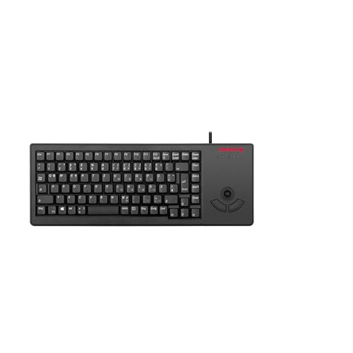 CHERRY XS Trackball Keyboard, Spanisches Layout, QWERTY Tastatur, kabelgebundene Tastatur, mechanische Tastatur, ML Mechanik, Optischer Trackball mit Zwei Maustasten, schwarz von CHERRY