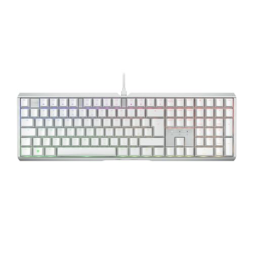 CHERRY XTRFY MX 3.1, Mechanische Gaming-Tastatur, UK-Layout (QWERTY), RGB-Beleuchtung, Aluminium-Gehäuse, USB-A Anschluss, MX2A RED Switches, Weiß von CHERRY XTRFY