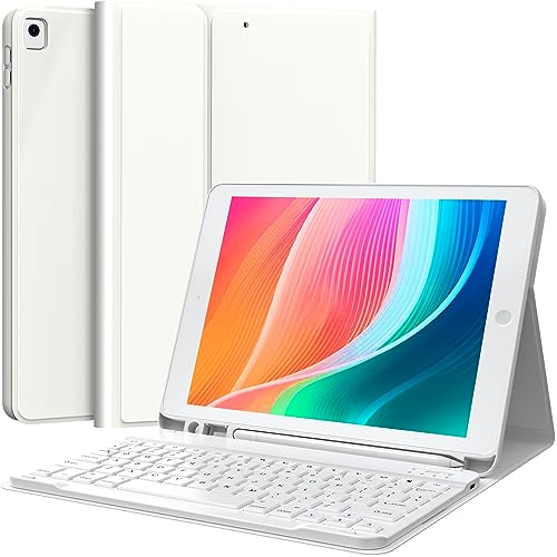 CHESONA Tastaturhülle für iPad 9. Generation (2021)/8. Gen/7. Generation 10,2 Zoll, abnehmbar, kabellos, mit Stifthalter, Ständer, Folio-Tastaturabdeckung für iPad 9. Gen/8. Gen/7. Generation/7. von CHESONA