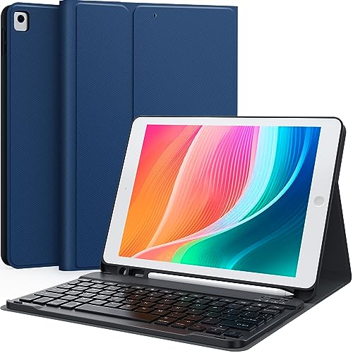 iPad 10.2 Hülle mit Tastatur für iPad 7. Generation 10.2 2019 - Abnehmbare kabellose Tastatur mit Stifthalter, Ständer, Folio-Abdeckung für das neue iPad 25,9 cm (10.2 Zoll) 7. Gen 2019 von CHESONA