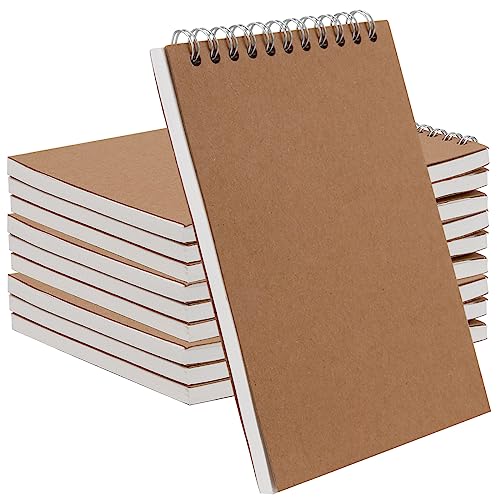 CHEUKYIU 10 Stück A6 Spirale Notizblock, Notizbuch Blanko, Zeichenblock Notizheft, Skizzenblock Kraft Cover Leerseite Skizzenbuch für Memos, Malen, Reisen und Graffiti, 60 Blatt/120 Seiten, 15x11cm CHEUKYIU 10 Stück A6 Spirale Notizblock, Notizbuch Blanko, Zeichenblock Notizheft, Skizzenblock Kraft Cover Leerseite Skizzenbuch für Memos, Malen, Reisen und Graffiti, 60 Blatt/120 Seiten, 15x11cm von CHEUKYIU